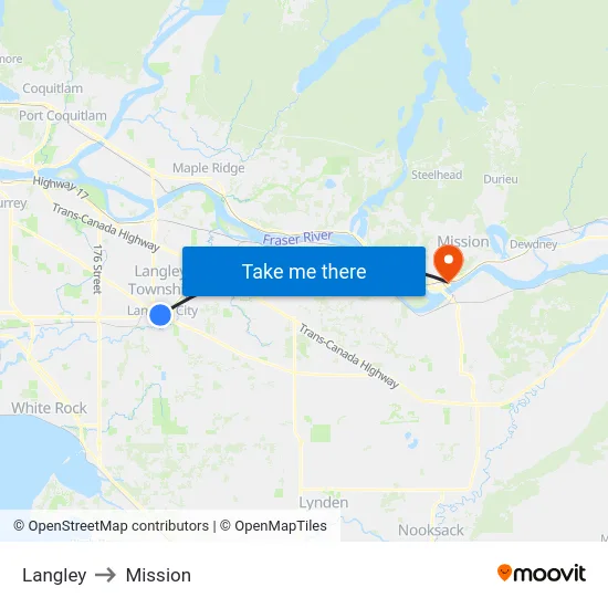 Langley to Mission map