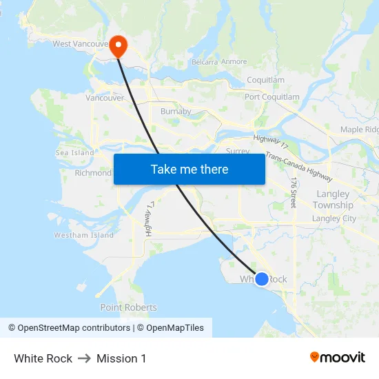 White Rock to Mission 1 map