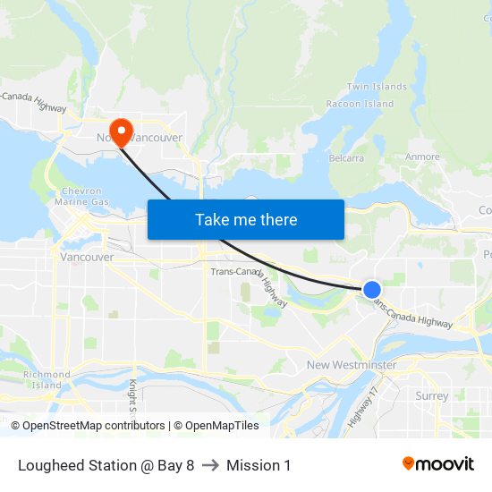 Lougheed Station @ Bay 8 to Mission 1 map