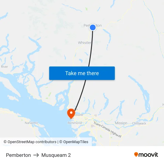 Pemberton to Musqueam 2 map