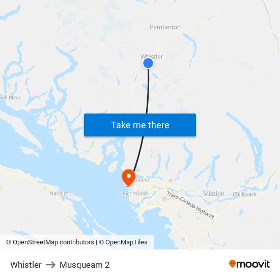 Whistler to Musqueam 2 map