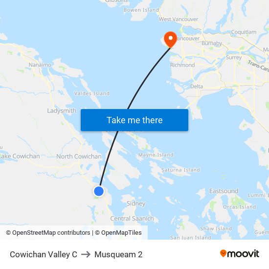 Cowichan Valley C to Musqueam 2 map