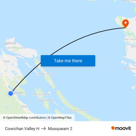 Cowichan Valley H to Musqueam 2 map