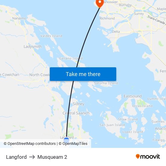 Langford to Musqueam 2 map