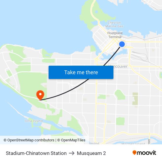 Stadium-Chinatown Station to Musqueam 2 map