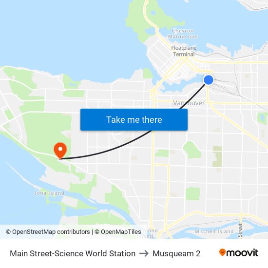 Main Street-Science World Station to Musqueam 2 map