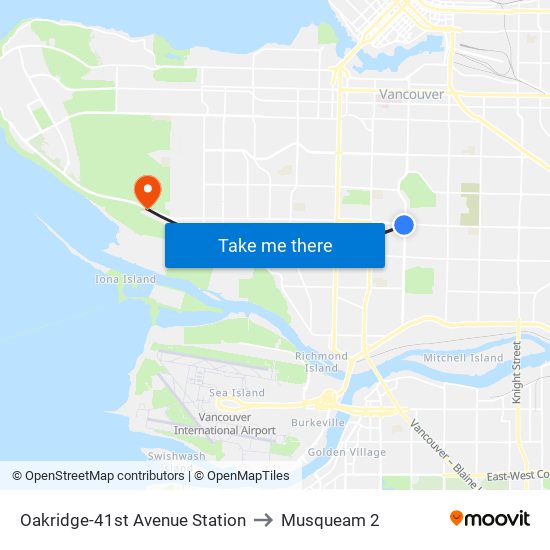 Oakridge-41st Avenue Station to Musqueam 2 map