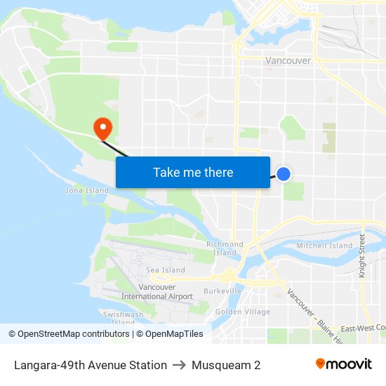 Langara-49th Avenue Station to Musqueam 2 map