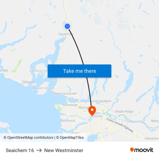 Seaichem 16 to New Westminster map