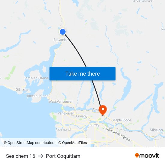 Seaichem 16 to Port Coquitlam map