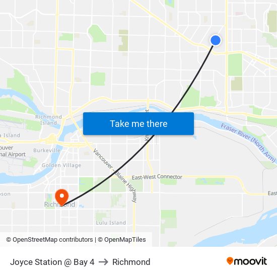 Joyce Station @ Bay 4 to Richmond map