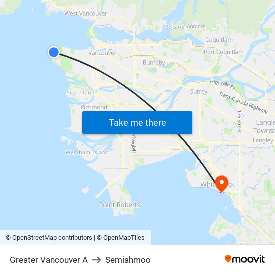 Greater Vancouver A to Semiahmoo map