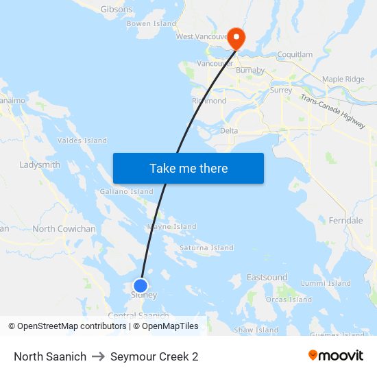 North Saanich to Seymour Creek 2 map