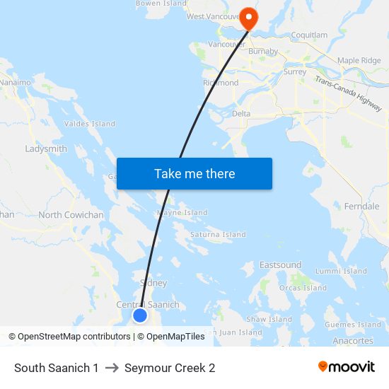 South Saanich 1 to Seymour Creek 2 map