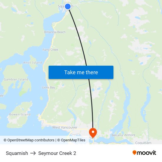 Squamish to Seymour Creek 2 map