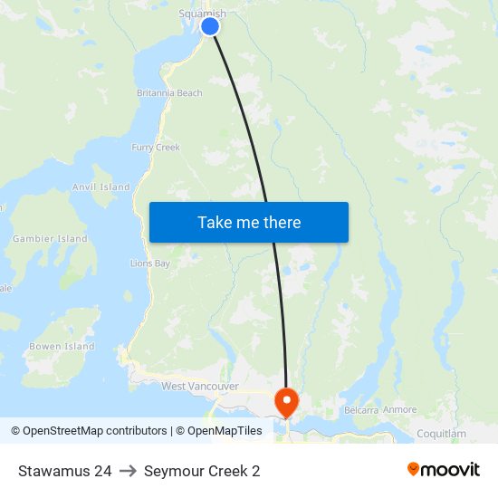 Stawamus 24 to Seymour Creek 2 map