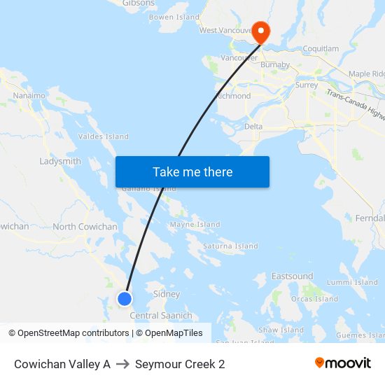 Cowichan Valley A to Seymour Creek 2 map