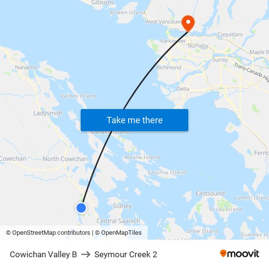 Cowichan Valley B to Seymour Creek 2 map