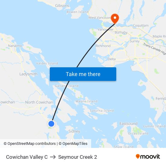 Cowichan Valley C to Seymour Creek 2 map