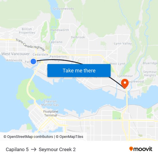 Capilano 5 to Seymour Creek 2 map