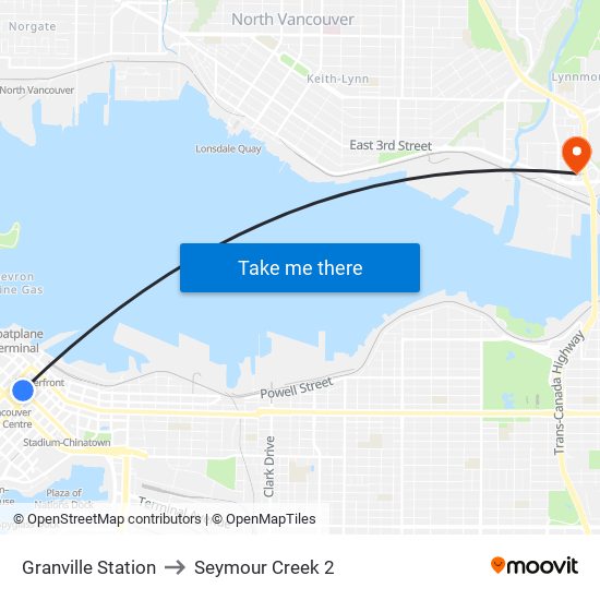 Granville Station to Seymour Creek 2 map