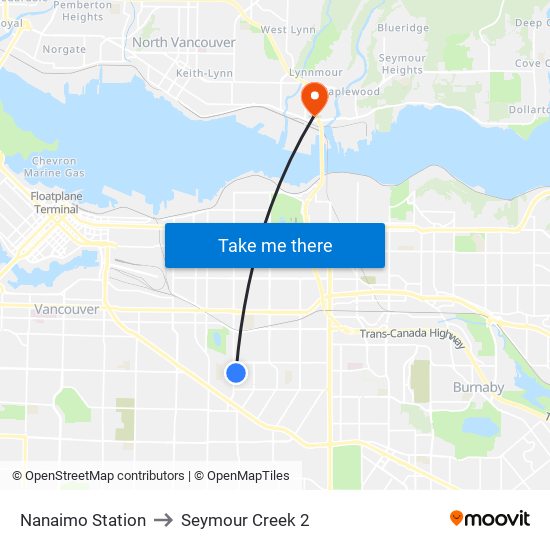 Nanaimo Station to Seymour Creek 2 map