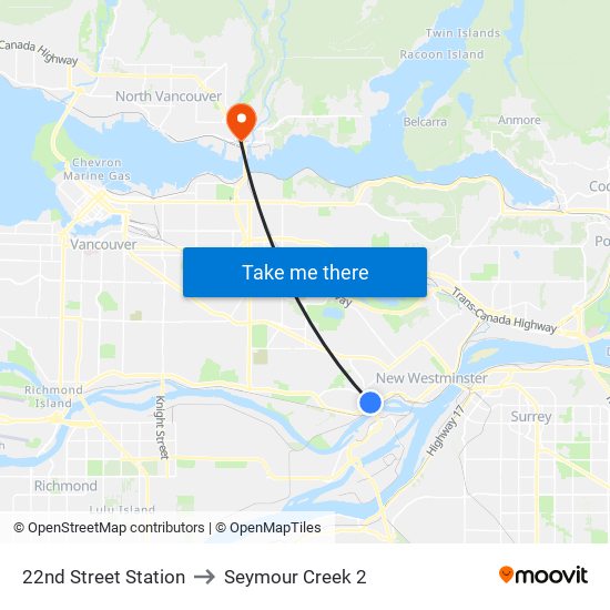 22nd Street Station to Seymour Creek 2 map