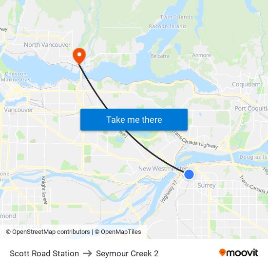 Scott Road Station to Seymour Creek 2 map
