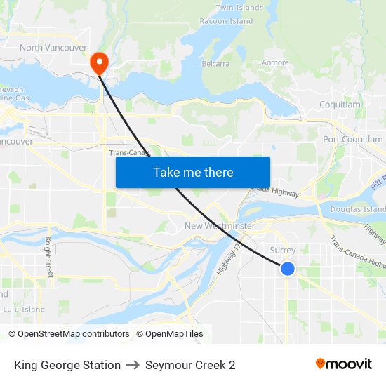 King George Station to Seymour Creek 2 map