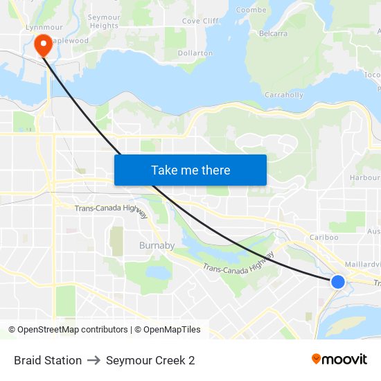 Braid Station to Seymour Creek 2 map