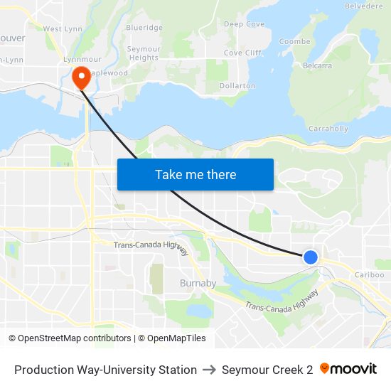 Production Way-University Station to Seymour Creek 2 map