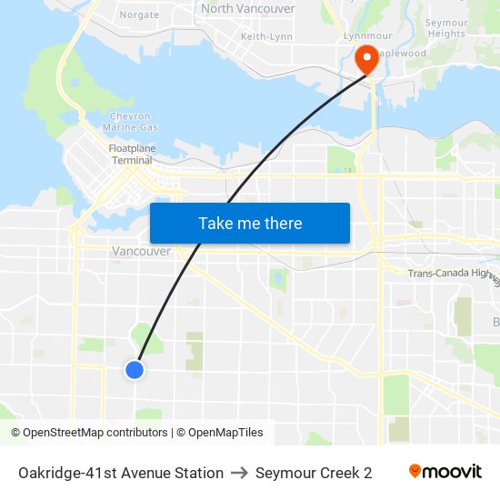 Oakridge-41st Avenue Station to Seymour Creek 2 map
