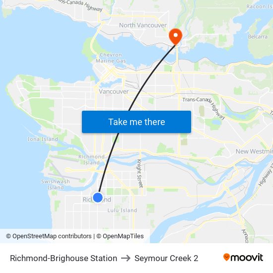 Richmond-Brighouse Station to Seymour Creek 2 map