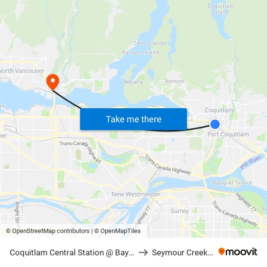 Coquitlam Central Station @ Bay 6 to Seymour Creek 2 map