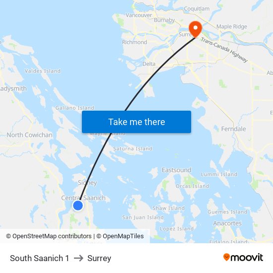 South Saanich 1 to Surrey map