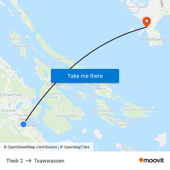 Theik 2 to Tsawwassen map