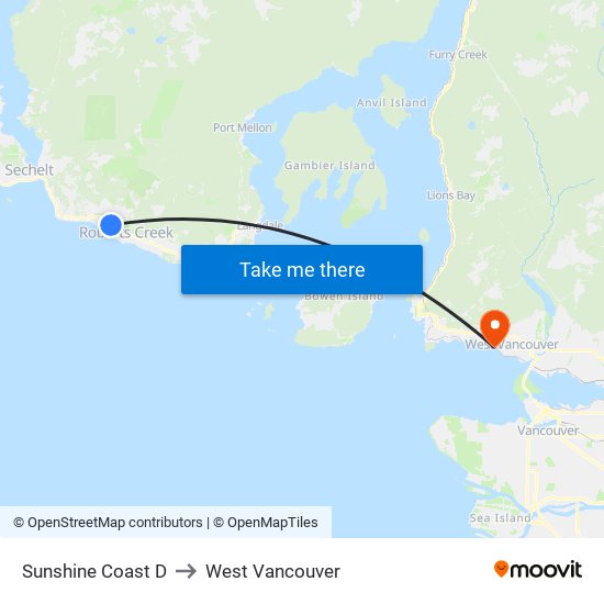 Sunshine Coast D to West Vancouver map