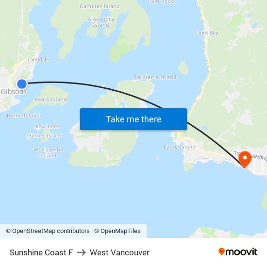 Sunshine Coast F to West Vancouver map