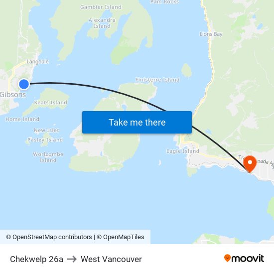 Chekwelp 26a to West Vancouver map