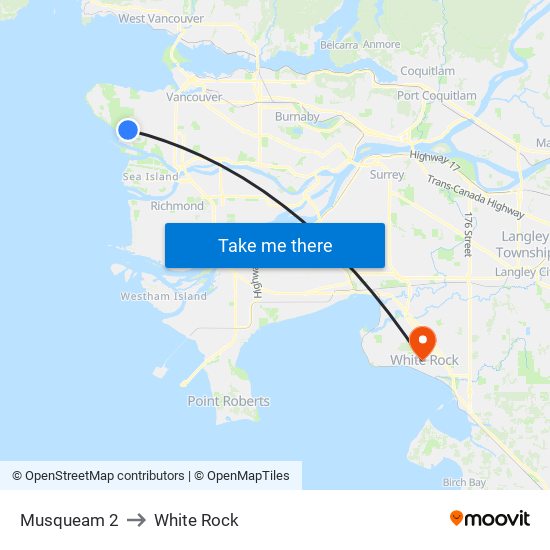 Musqueam 2 to White Rock map