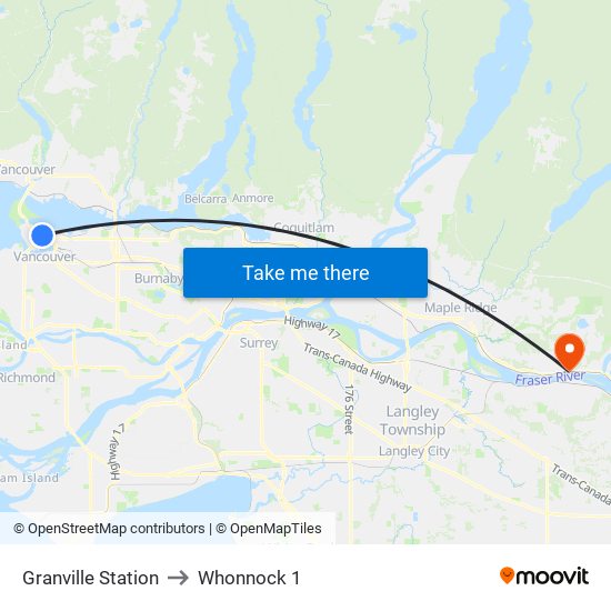 Granville Station to Whonnock 1 map