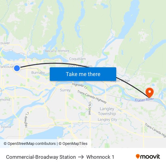 Commercial-Broadway Station to Whonnock 1 map