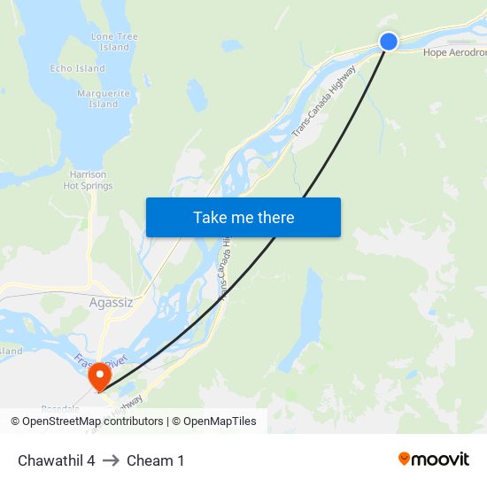 Chawathil 4 to Cheam 1 map