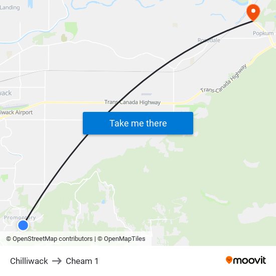 Chilliwack to Cheam 1 map