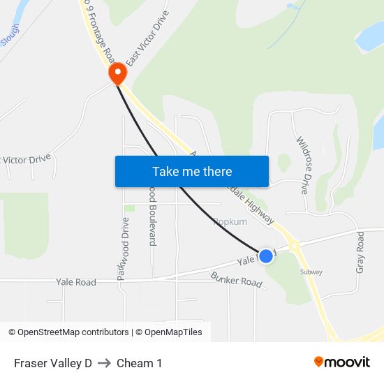 Fraser Valley D to Cheam 1 map