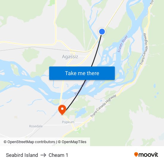 Seabird Island to Cheam 1 map