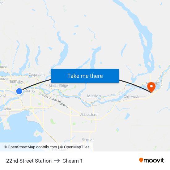 22nd Street Station to Cheam 1 map