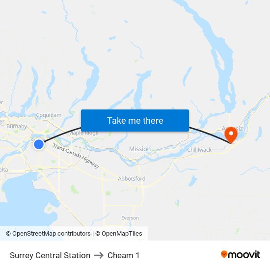 Surrey Central Station to Cheam 1 map