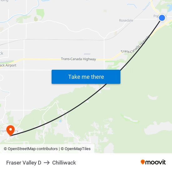 Fraser Valley D to Chilliwack map