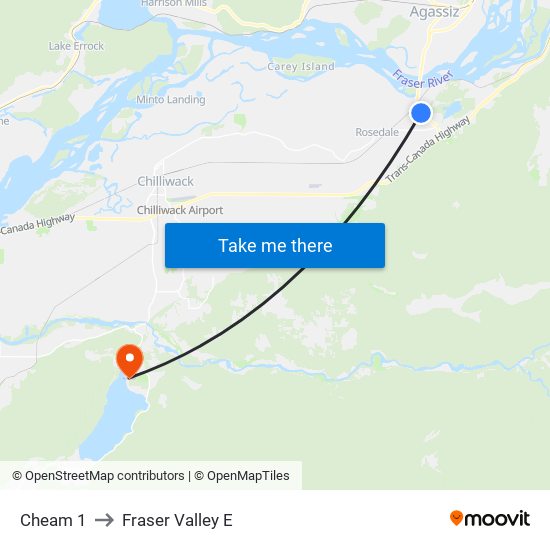 Cheam 1 to Fraser Valley E map